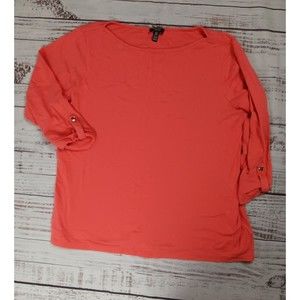 Jones New York Top Women's 1X Peach Sport  3/4 Sleeve Stretch Pullover